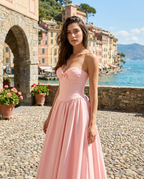 Blush Reverie Dress – Side View | Women's Maxi Dress