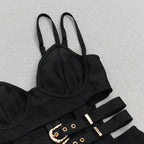 Stunning Noir Mirage Evening Dress – Model View
