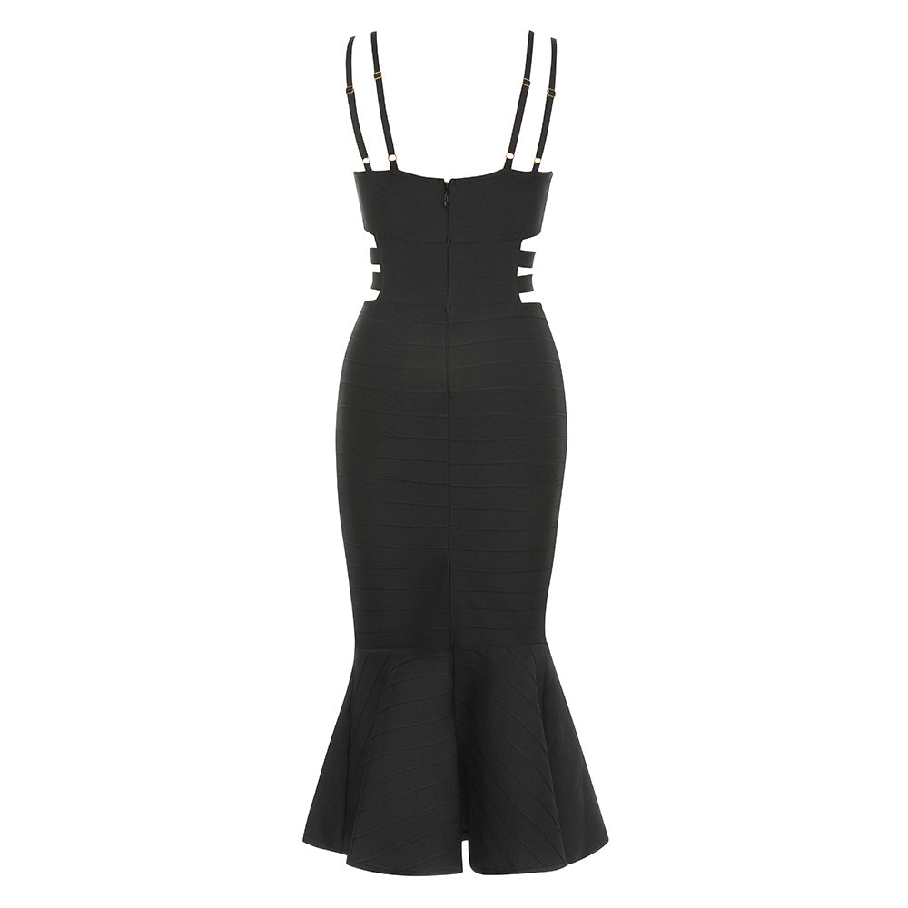 Stunning Noir Mirage Evening Dress – Back View