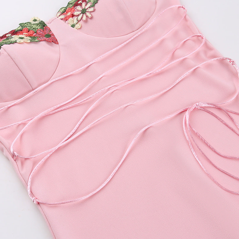 Elegant Rosa Corset - Maxi Evening Dress – Silhouette