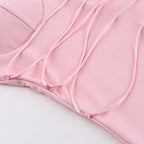 Elegant Rosa Corset - Maxi Evening Dress – Texture Detail