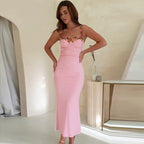 Elegant Rosa Corset - Maxi Evening Dress – Front View