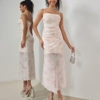 Graceful Rosé Whispers Evening Dress – Side View