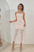 Graceful Rosé Whispers Evening Dress – Front View