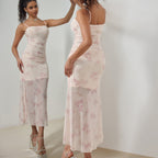 Graceful Rosé Whispers Evening Dress – Editorial Shot