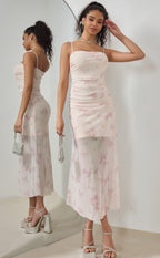 Graceful Rosé Whispers Evening Dress – Close Up