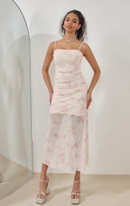 Graceful Rosé Whispers Evening Dress – Silhouette