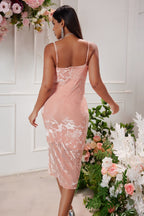 Chic Blossom Veil Evening Dress – Side View