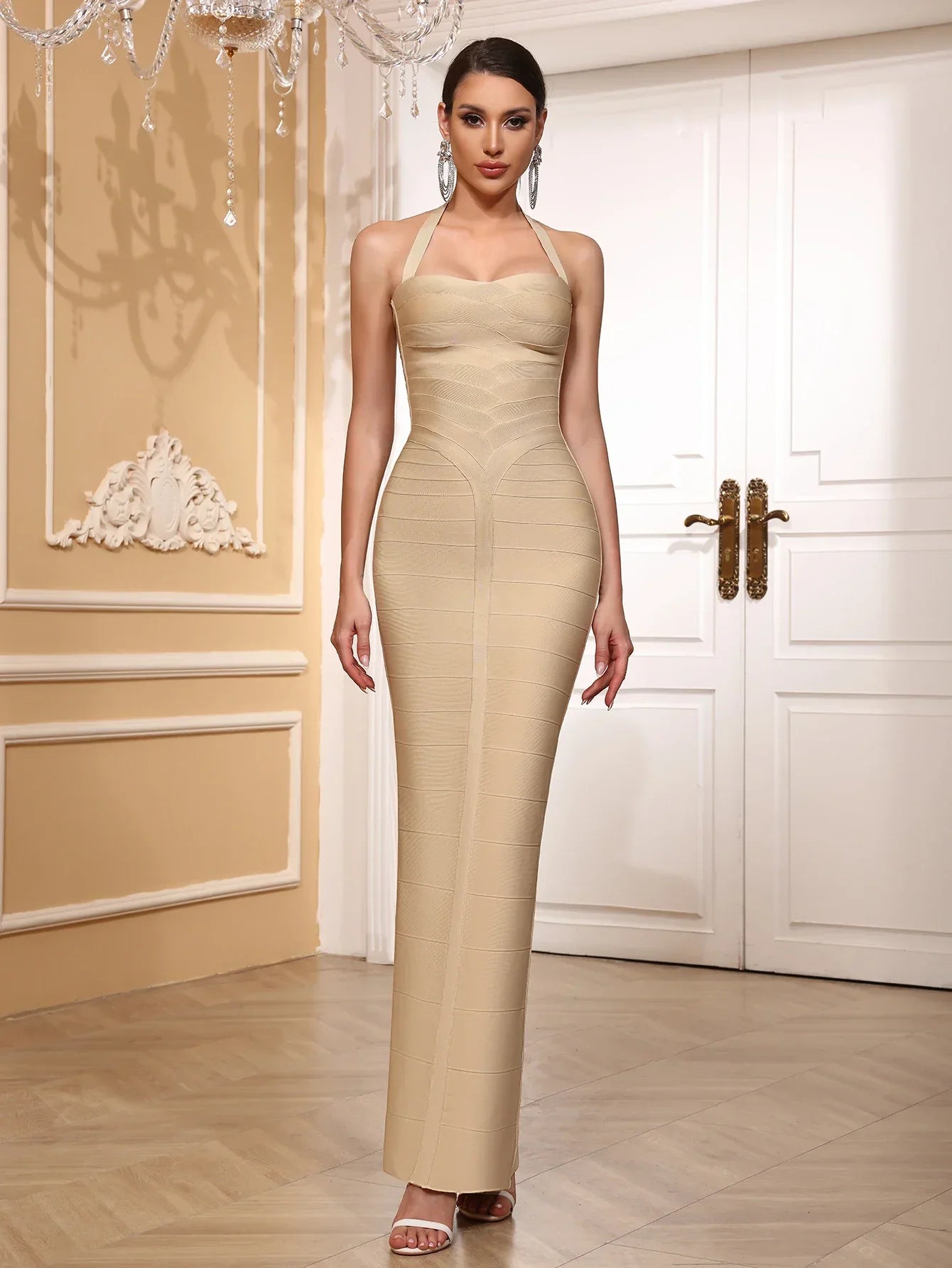 Refined Noir Symphony Evening Dress – Flow Shot