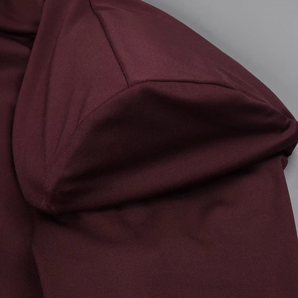 Luxe Merlot Sculpt Evening Dress – Full Length