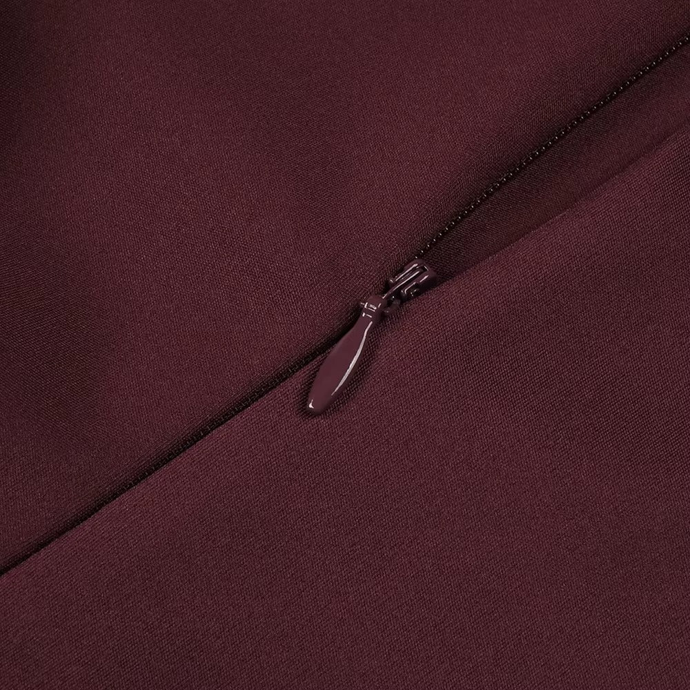 Luxe Merlot Sculpt Evening Dress – Close Up