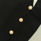 Refined Noir Curve Evening Dress – Detail View