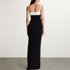 Refined Noir Curve Evening Dress – Side View