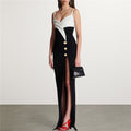 Refined Noir Curve Evening Dress – Front View