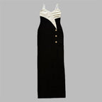Refined Noir Curve Evening Dress – Full Length