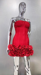 Timeless Ruby Bloom Cocktail Dress – Back View