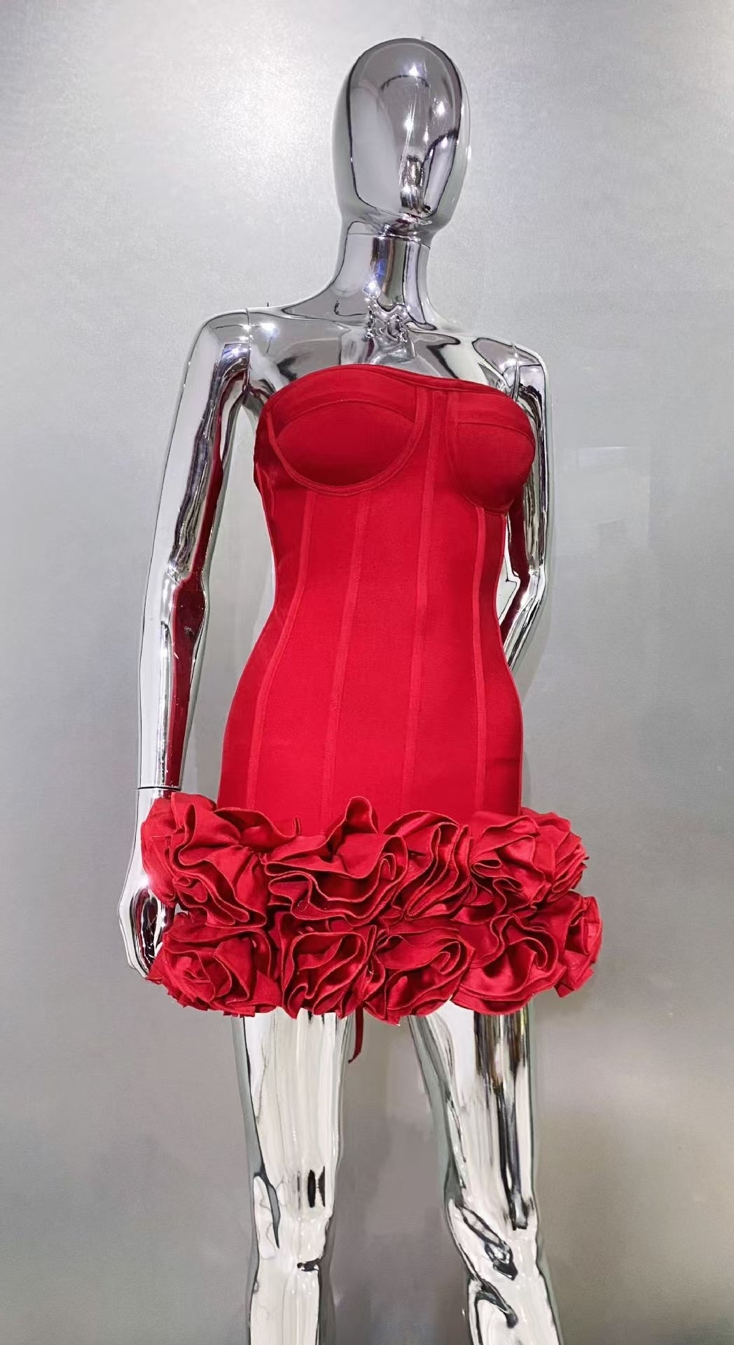 Timeless Ruby Bloom Cocktail Dress – Back View