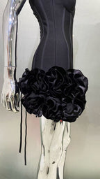 Timeless Ruby Bloom Cocktail Dress – Texture Detail