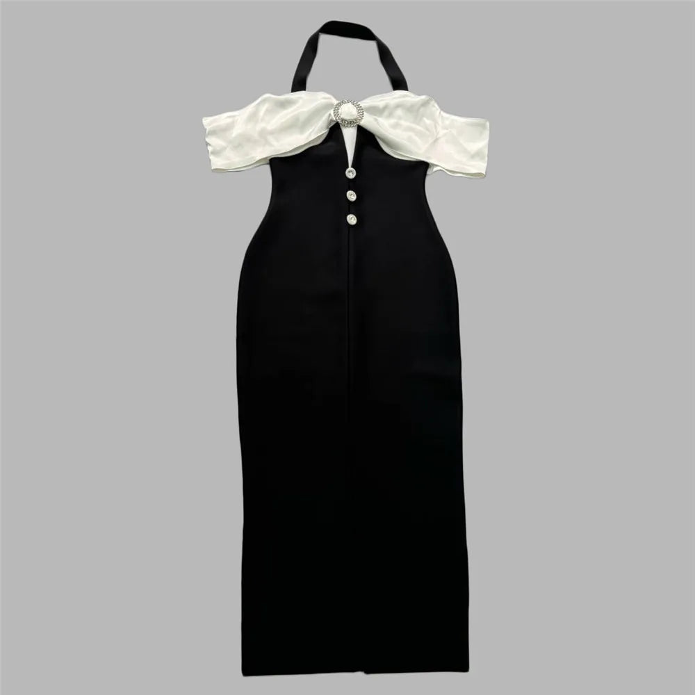 Exquisite Noir Étoile Evening Dress – Back View