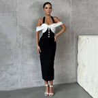 Exquisite Noir Étoile Evening Dress – Detail View