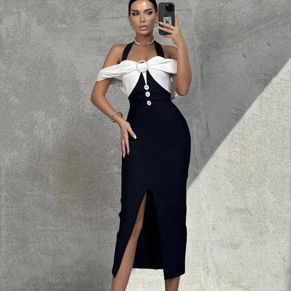 Exquisite Noir Étoile Evening Dress – Side View