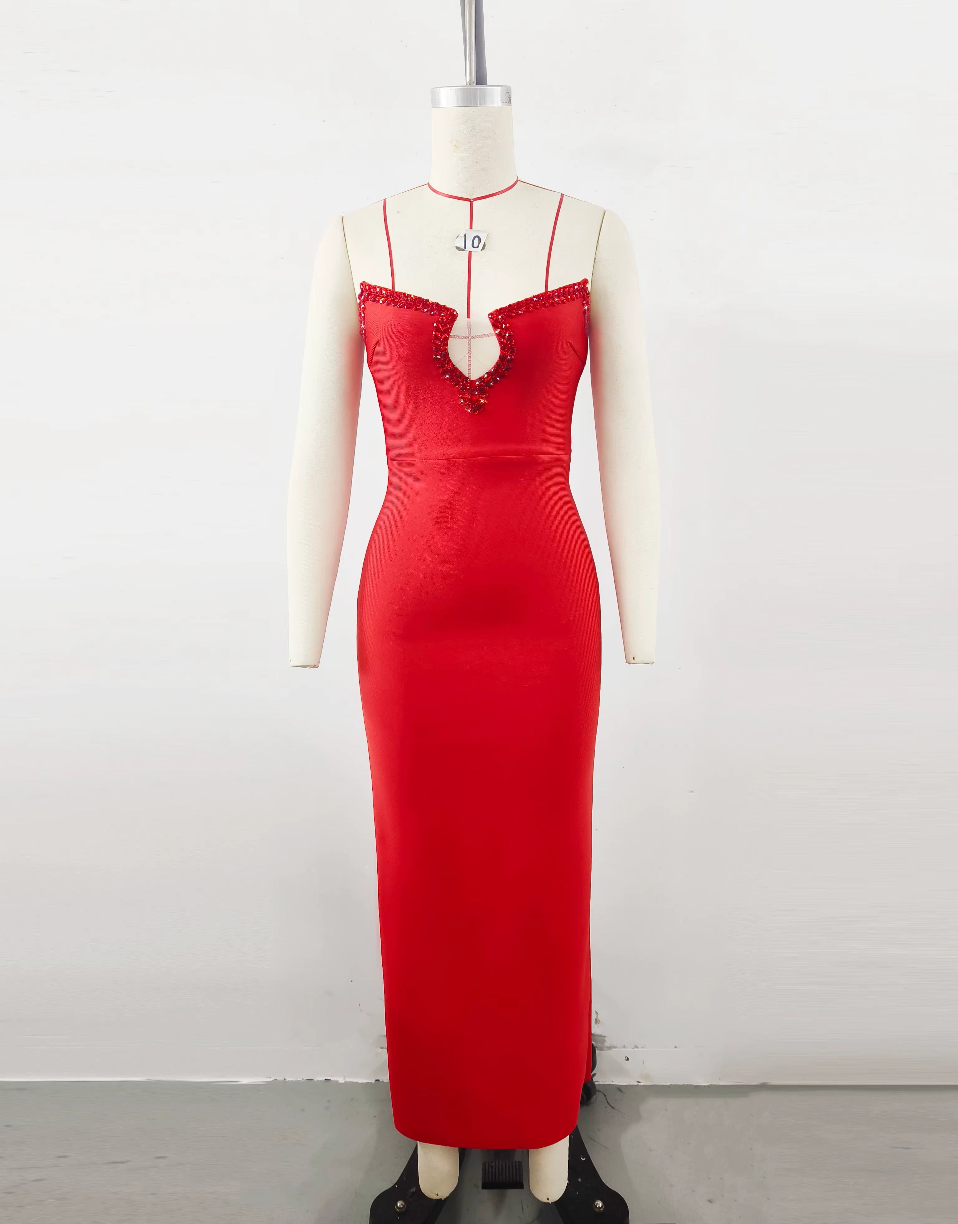 Captivating Scarlet Confession Evening Dress – Detail View