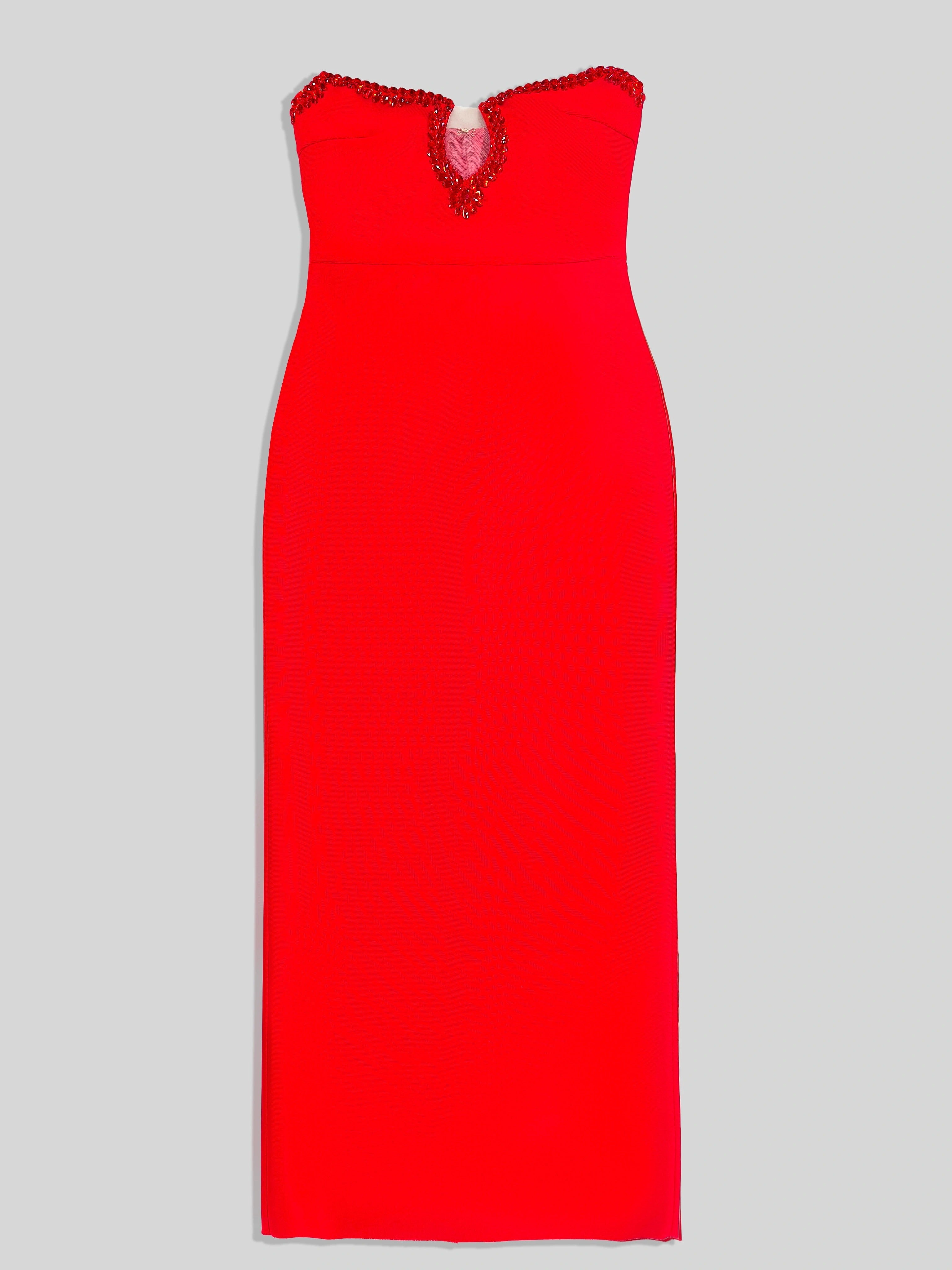 Captivating Scarlet Confession Evening Dress – Close Up