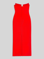 Captivating Scarlet Confession Evening Dress – Back View