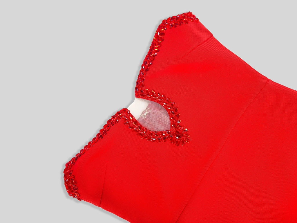 Captivating Scarlet Confession Evening Dress – Flow Shot