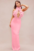 Elegant Midnight Petals Evening Dress – Flow Shot