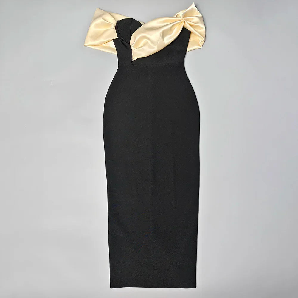 Refined Flame Feather Evening Dress – Texture Detail
