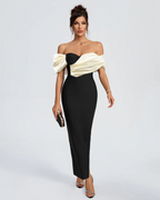 Refined Flame Feather Evening Dress – Side View