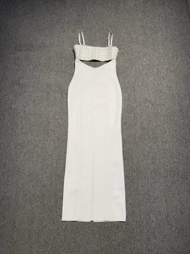 Stunning Ivory Whisper Evening Dress – Side View