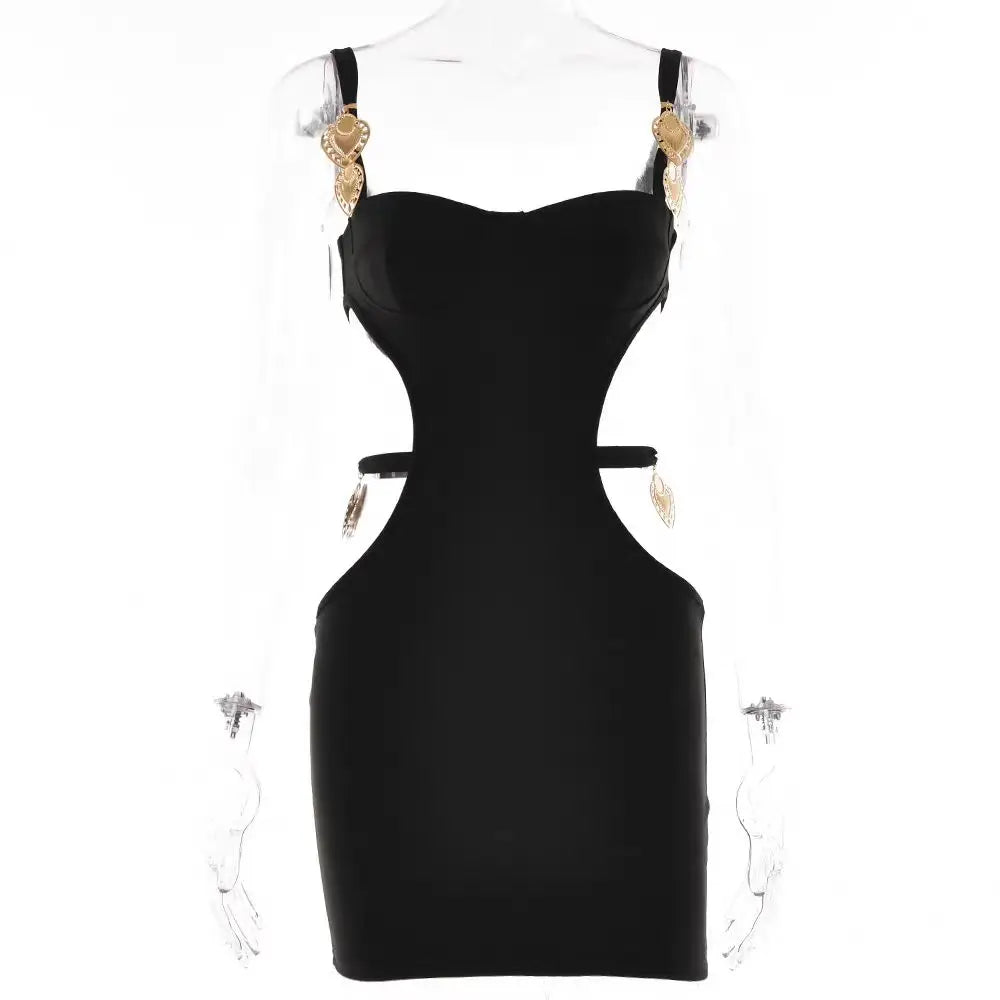 Enchanting Midnight Temptation Cocktail Dress – Close Up