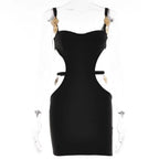 Enchanting Midnight Temptation Cocktail Dress – Close Up