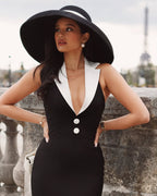 Chic Royal Hourglass Evening Dress – Detail View