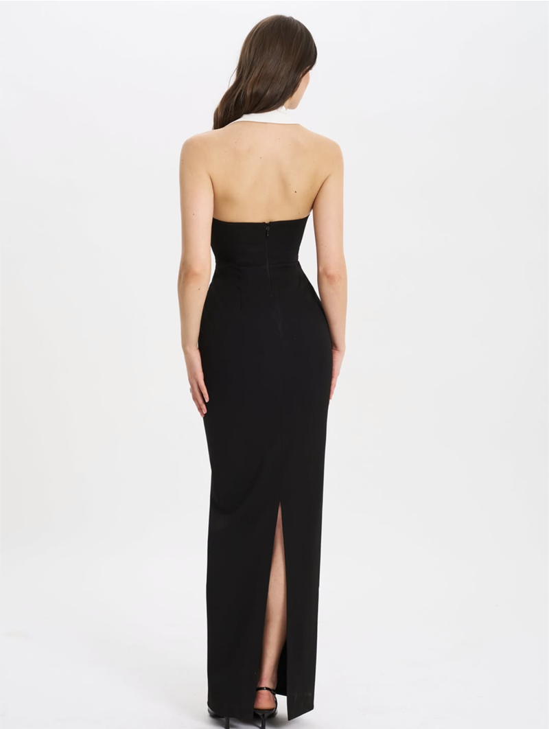Chic Royal Hourglass Evening Dress – Close Up
