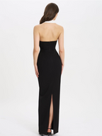 Chic Royal Hourglass Evening Dress – Close Up