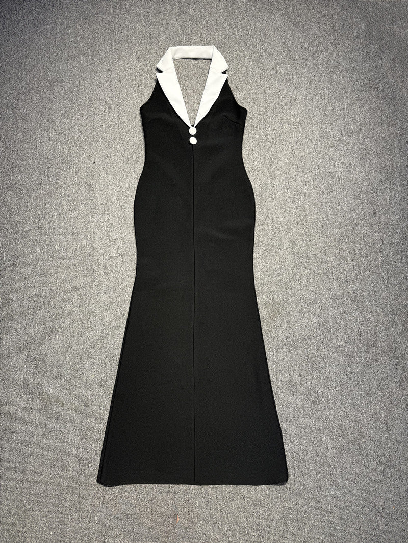 Chic Royal Hourglass Evening Dress – Model View