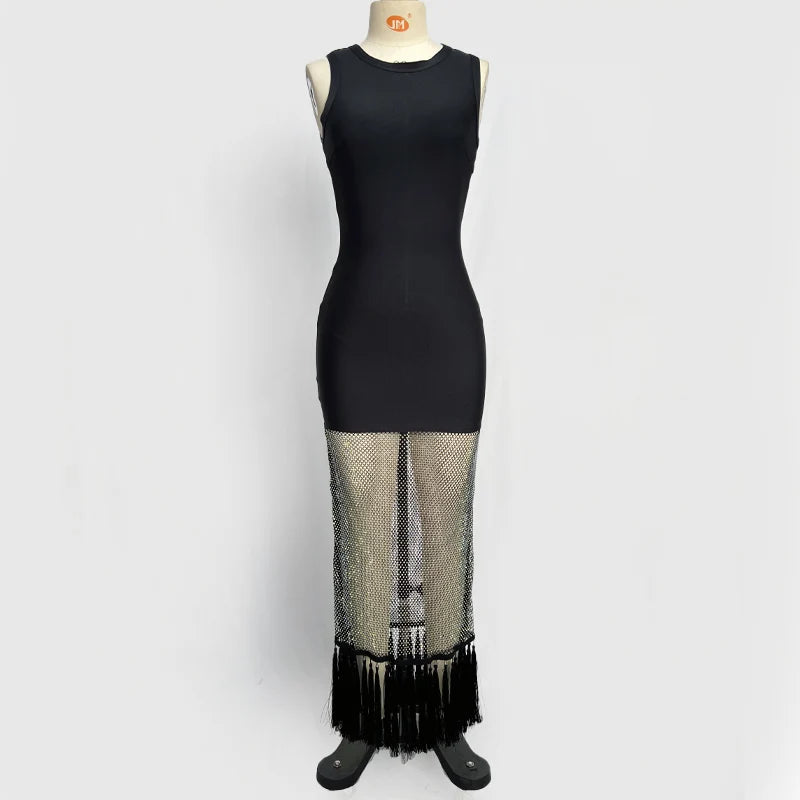 Exquisite Noir Symphony Evening Dress – Full Length