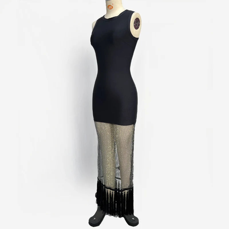 Exquisite Noir Symphony Evening Dress – Close Up