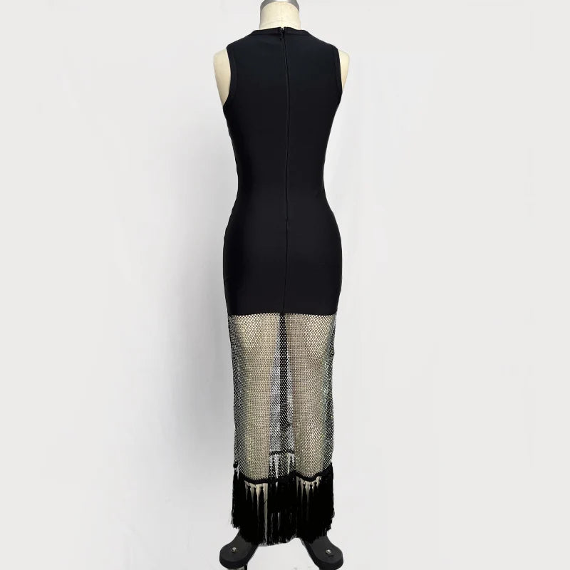 Exquisite Noir Symphony Evening Dress – Back View