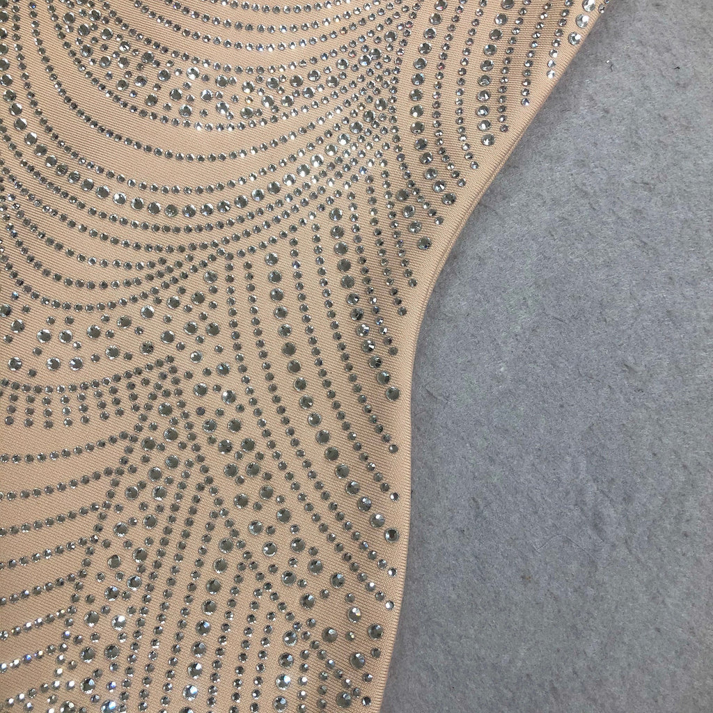 Polished Golden Dusk Cocktail Dress – Close Up