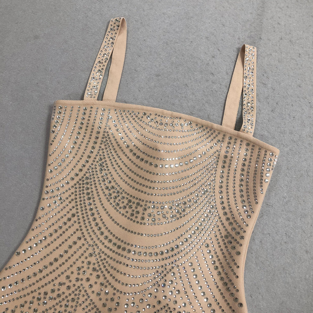 Polished Golden Dusk Cocktail Dress – Side View