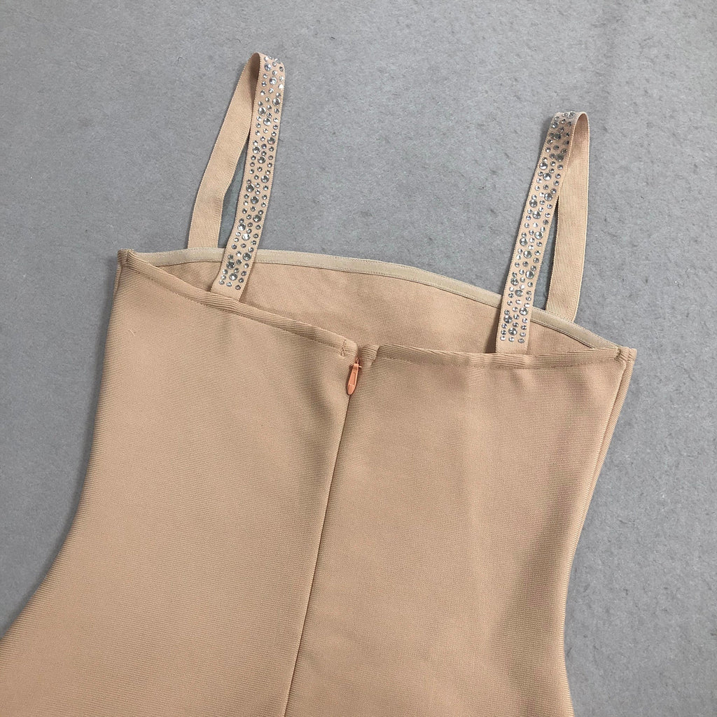 Polished Golden Dusk Cocktail Dress – Detail View