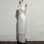 Alluring Bordeaux Ligne Evening Dress – Model View
