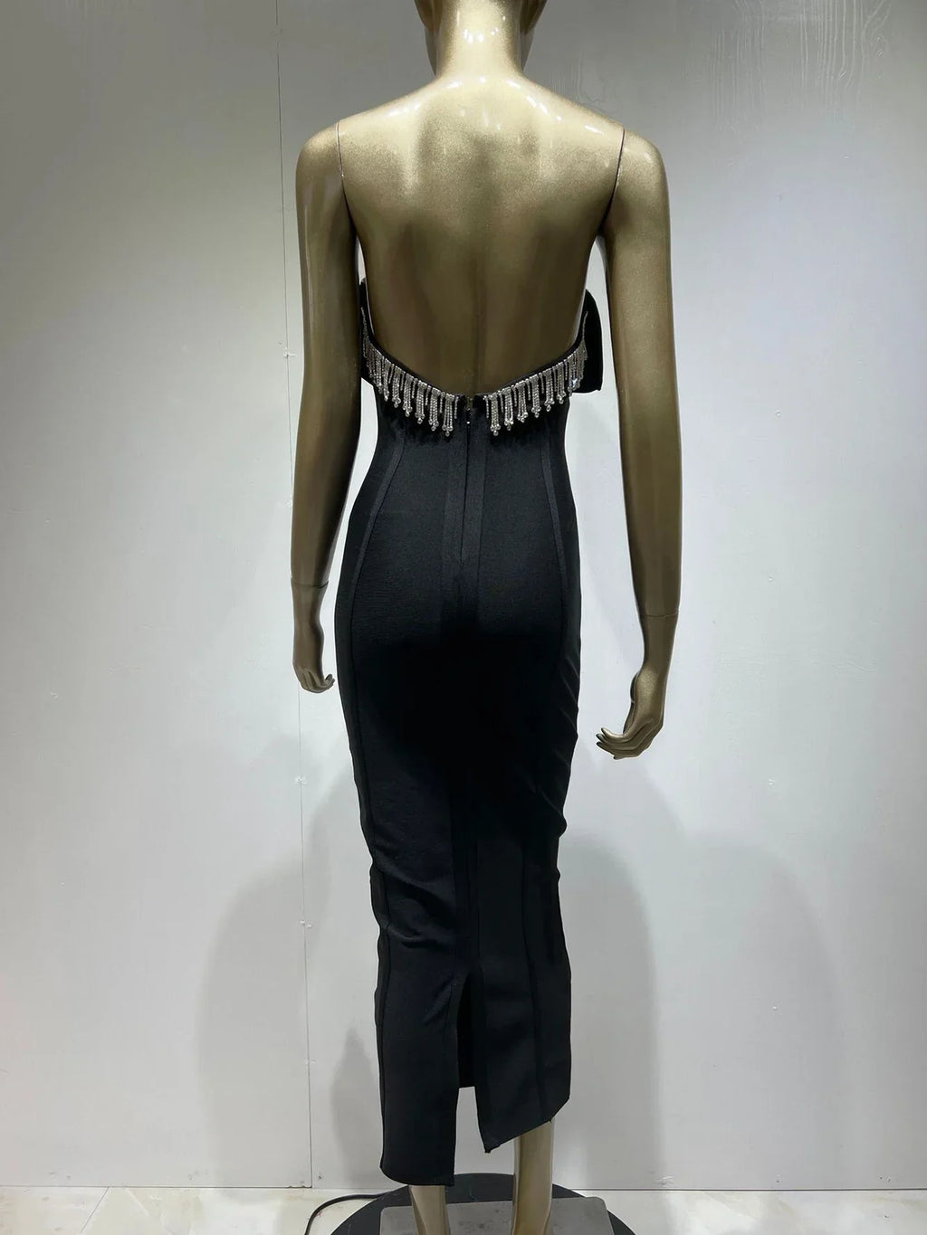 Radiant Noir Eclipse Evening Dress – Model View