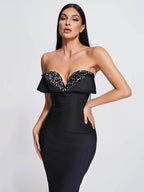 Radiant Noir Eclipse Evening Dress – Side View