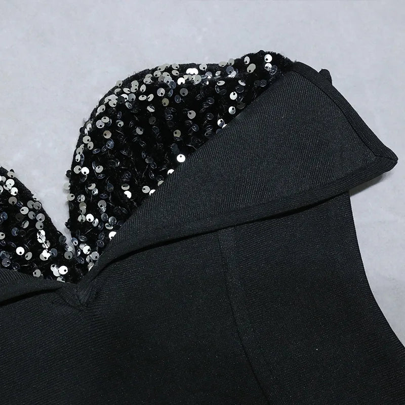 Radiant Noir Eclipse Evening Dress – Full Length