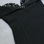 Radiant Noir Eclipse Evening Dress – Close Up